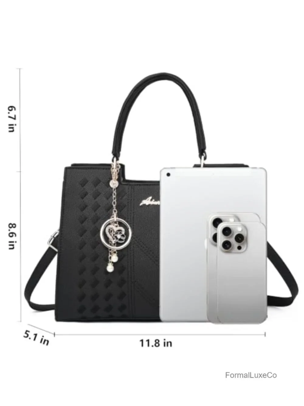 Women's PU Leather Satchel Purse Crossbody Tote Bag with Adjustable Strap